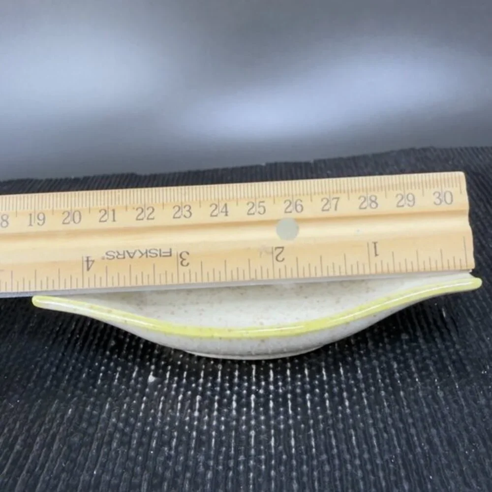 Red Wing Pottery Yellow Speckled Glaze Ashtray Long Dish Tray USA Marked 4.5inch